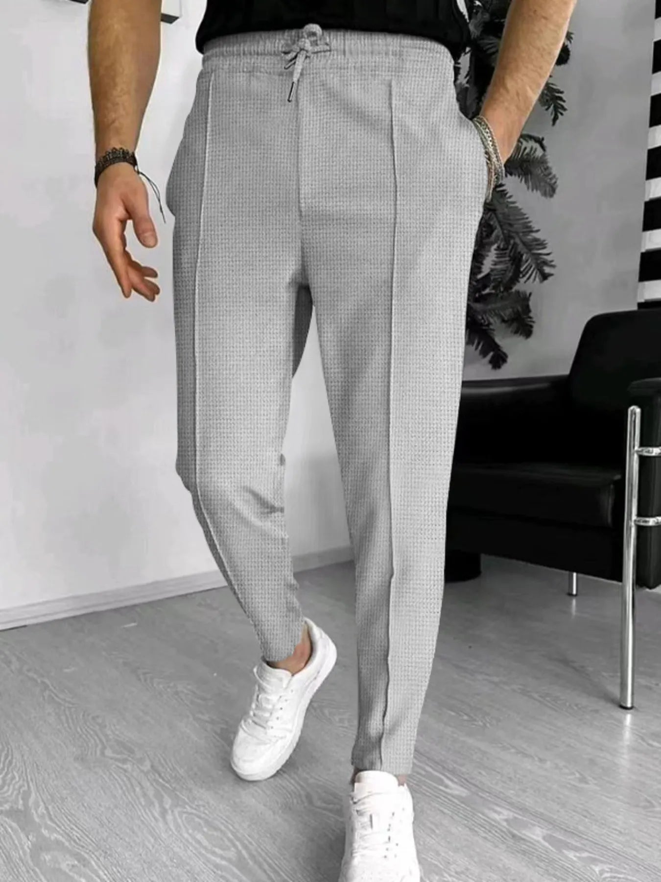 Men's Full Size Drawstring Casual Pants Plus Size.