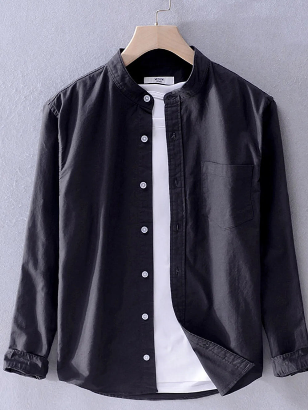 Men's Plus Size Button Up Long Sleeve Shirt.