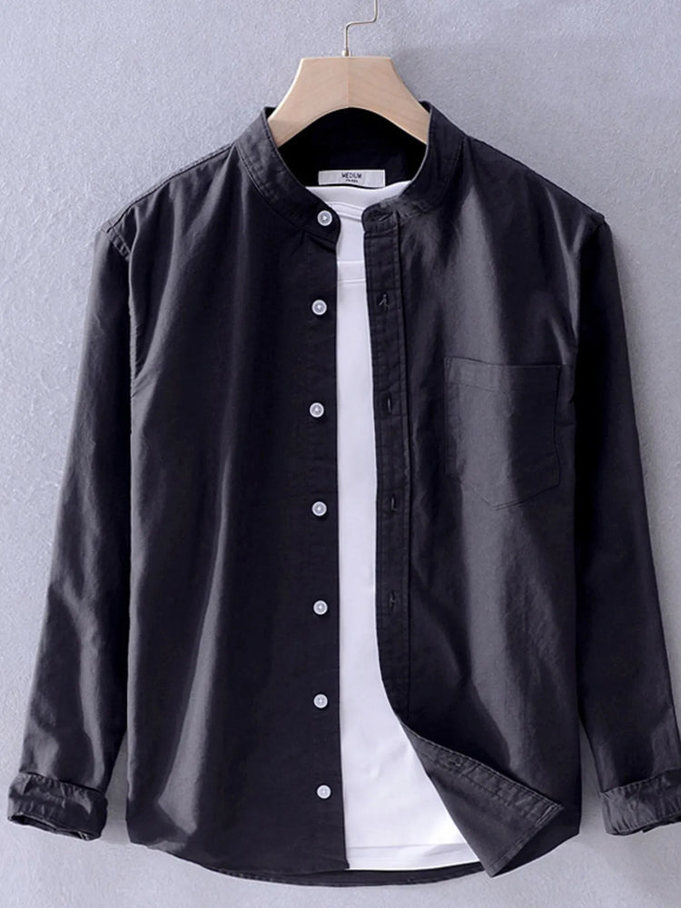 Men's Plus Size Button Up Long Sleeve Shirt.