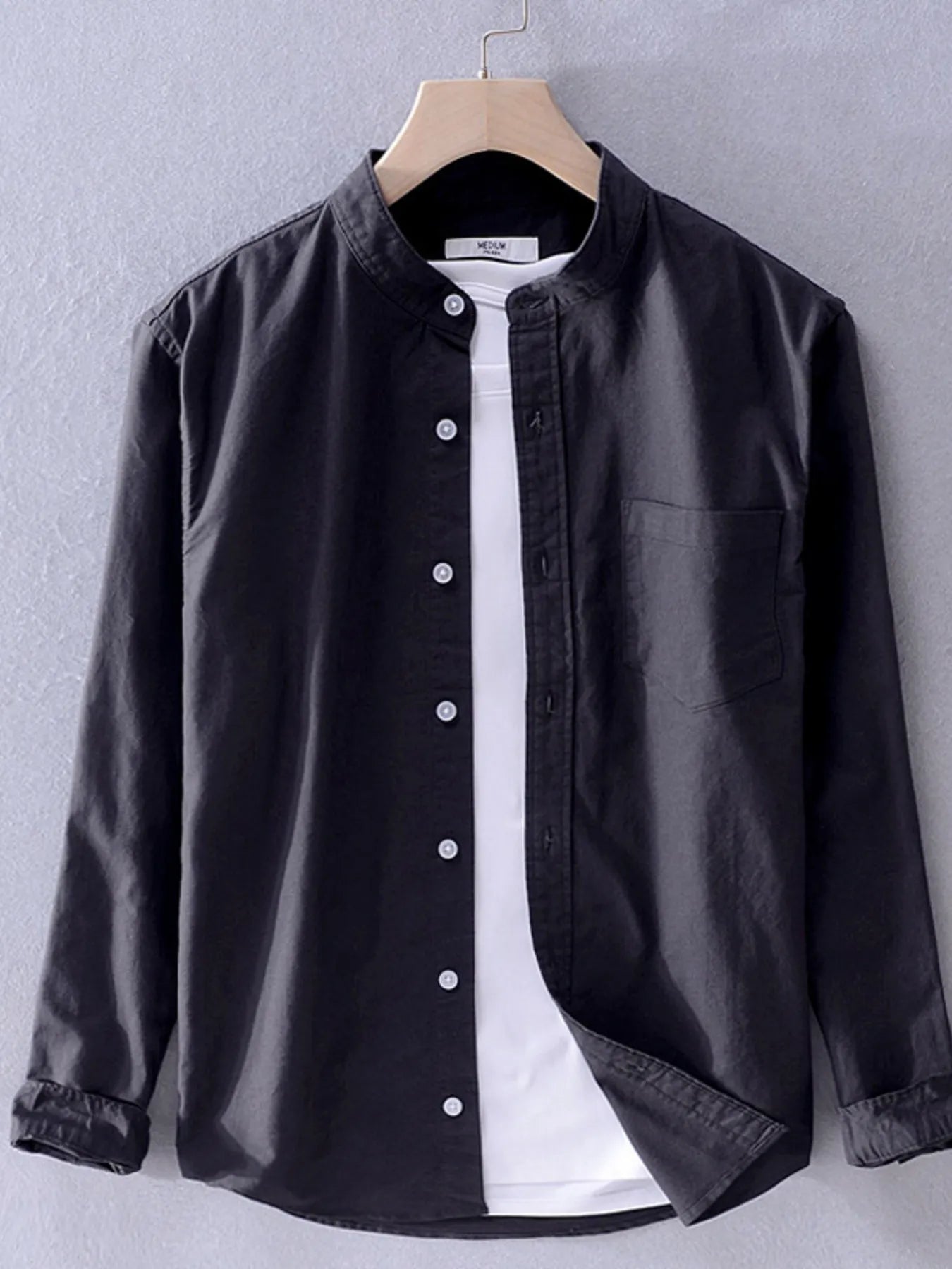 Men's Plus Size Button Up Long Sleeve Shirt.