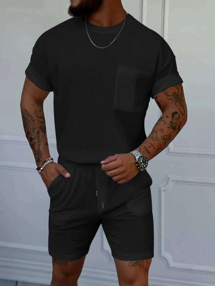 
                  
                    Men's Full Size Round Neck Short Sleeve Top and Shorts Set Plus Size.
                  
                
