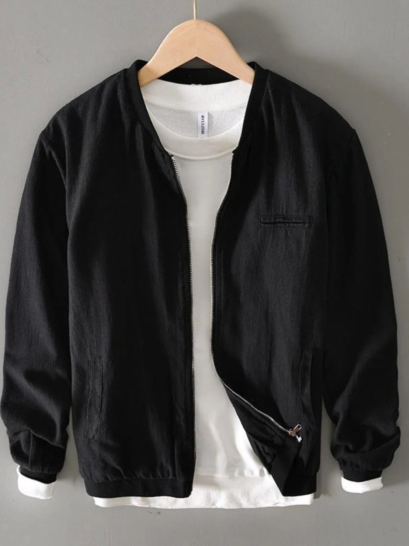 Men's Plus Size Zip Up Long Sleeve Jacket.