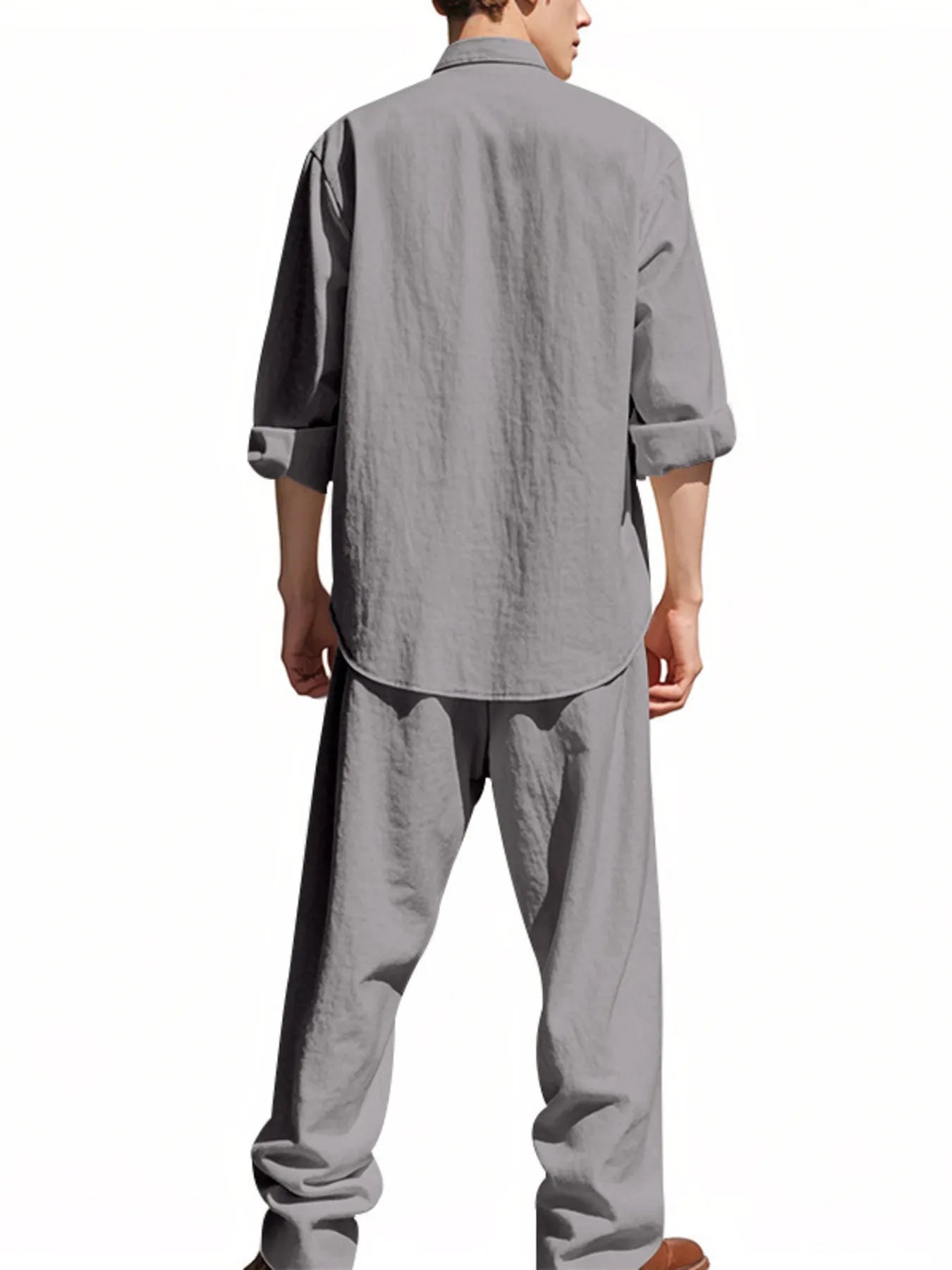 
                  
                    Men's Full Size Button Up Shirt and Pants Set Plus Size.
                  
                