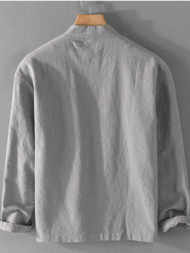 Men's Plus Size Casual Open Front Long Sleeve Top.