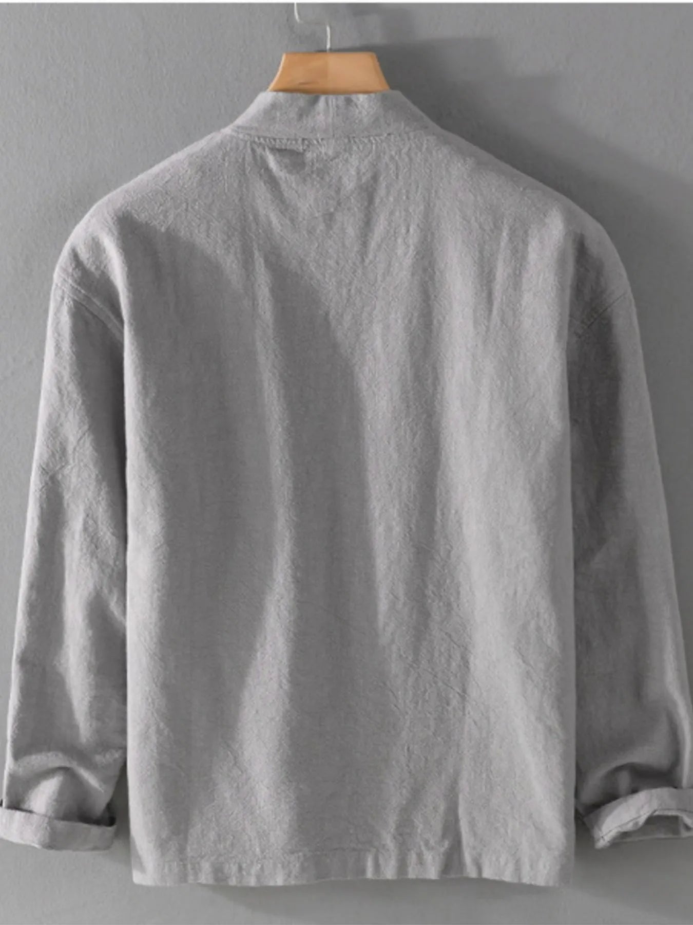 Men's Plus Size Casual Open Front Long Sleeve Top.