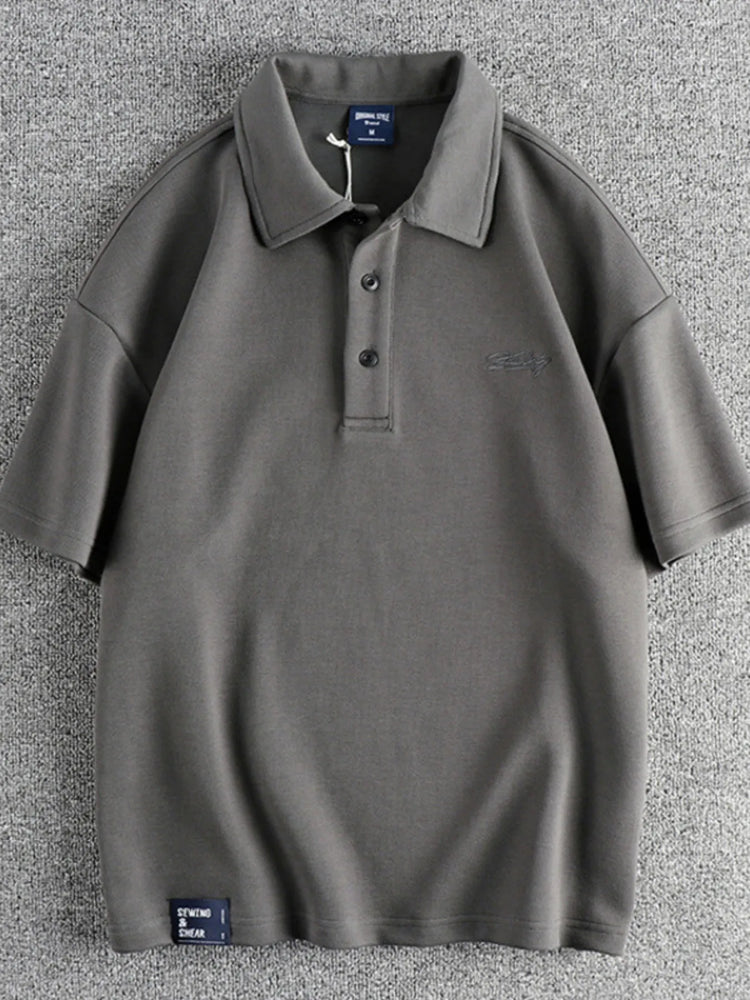 
                  
                    Men's Plus Size Button Detail Short Sleeve Polo.
                  
                