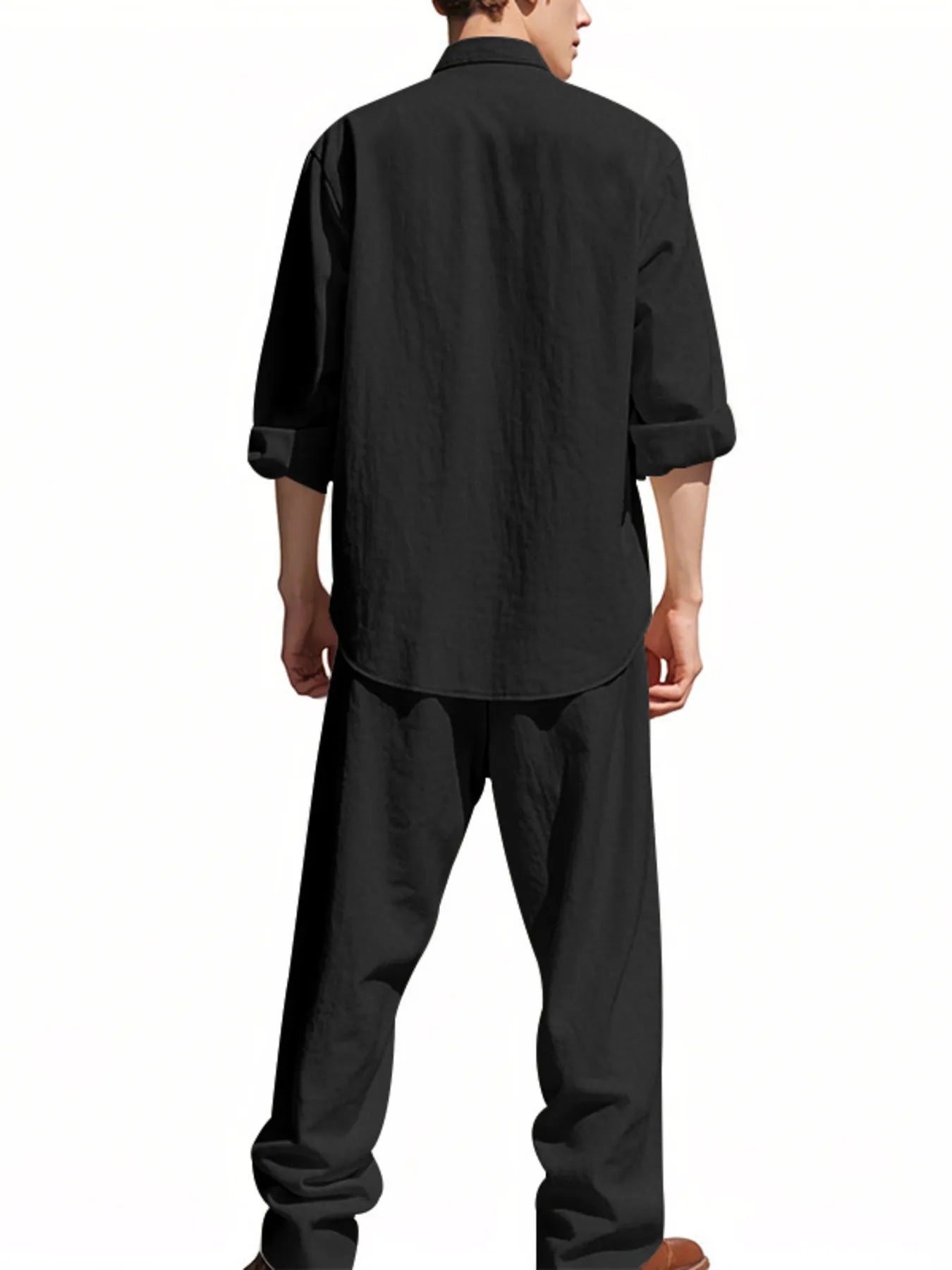 
                  
                    Men's Full Size Button Up Shirt and Pants Set Plus Size.
                  
                