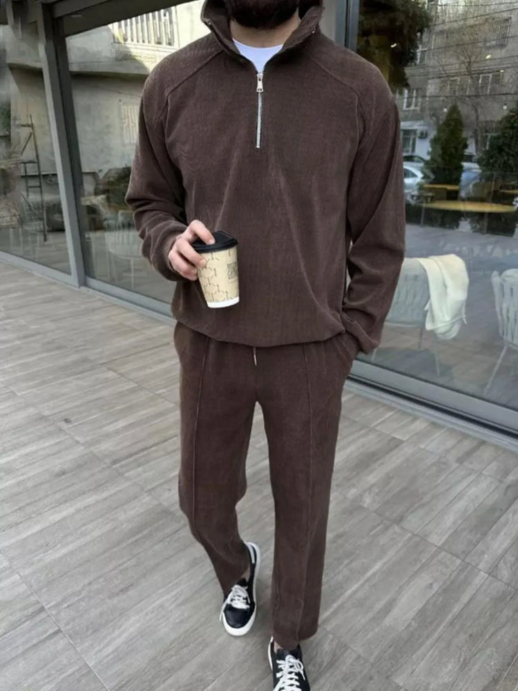 
                  
                    Men's Full Size Half Zip Long Sleeve Top and Pants Plus Size.
                  
                