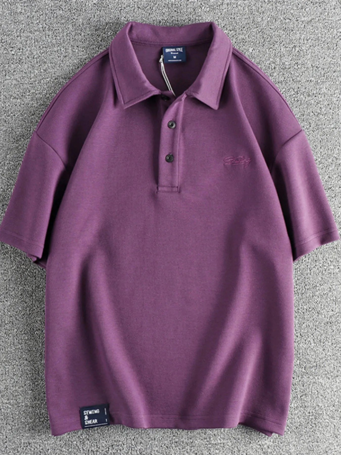 Men's Plus Size Button Detail Short Sleeve Polo.