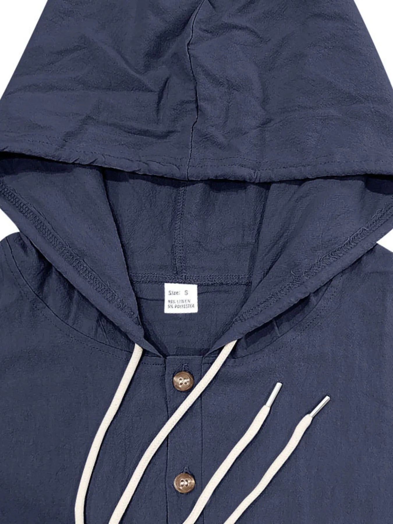 
                  
                    Men's Full Size Drawstring Button Up Hooded Top Plus Size.
                  
                