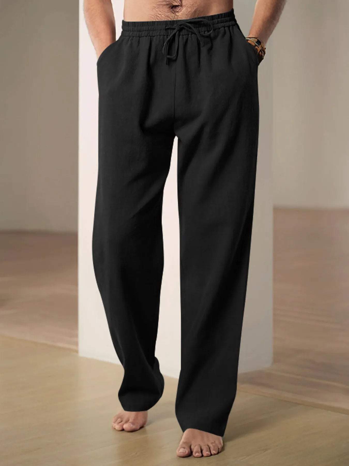 Men's Plus Size Drawstring Loose Fit Pants.
