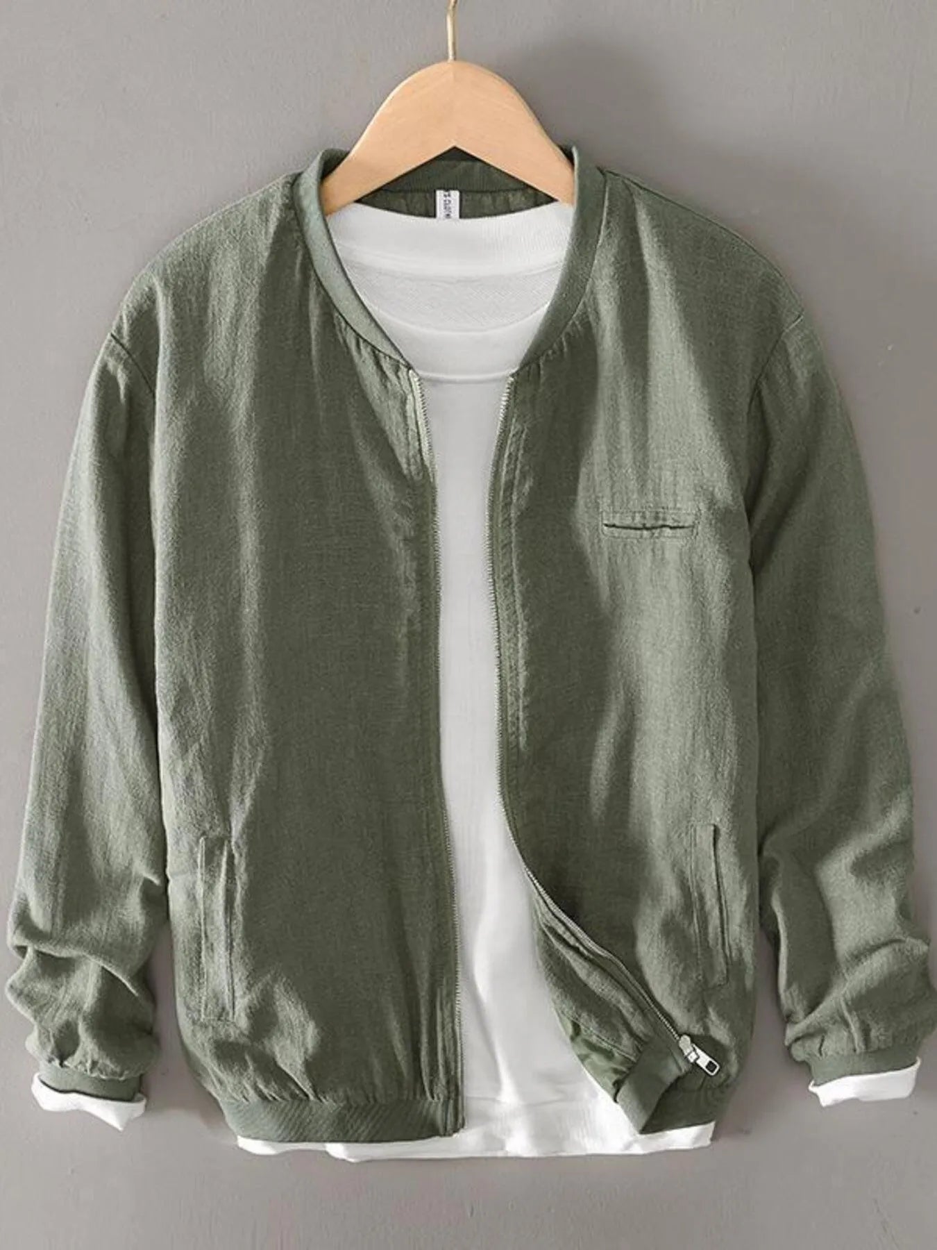 Men's Plus Size Zip Up Long Sleeve Jacket.