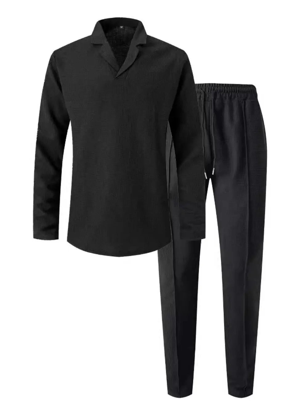 
                  
                    Men's Full Size Waffle-Knit Long Sleeve Top and Pants Set Plus Size.
                  
                