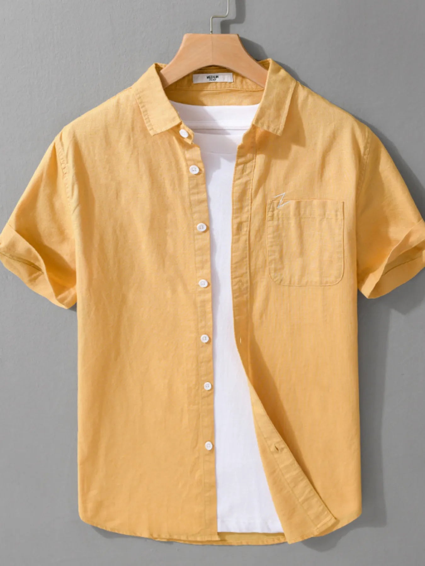 Men's Plus Size Button Up Short Sleeve Shirt.