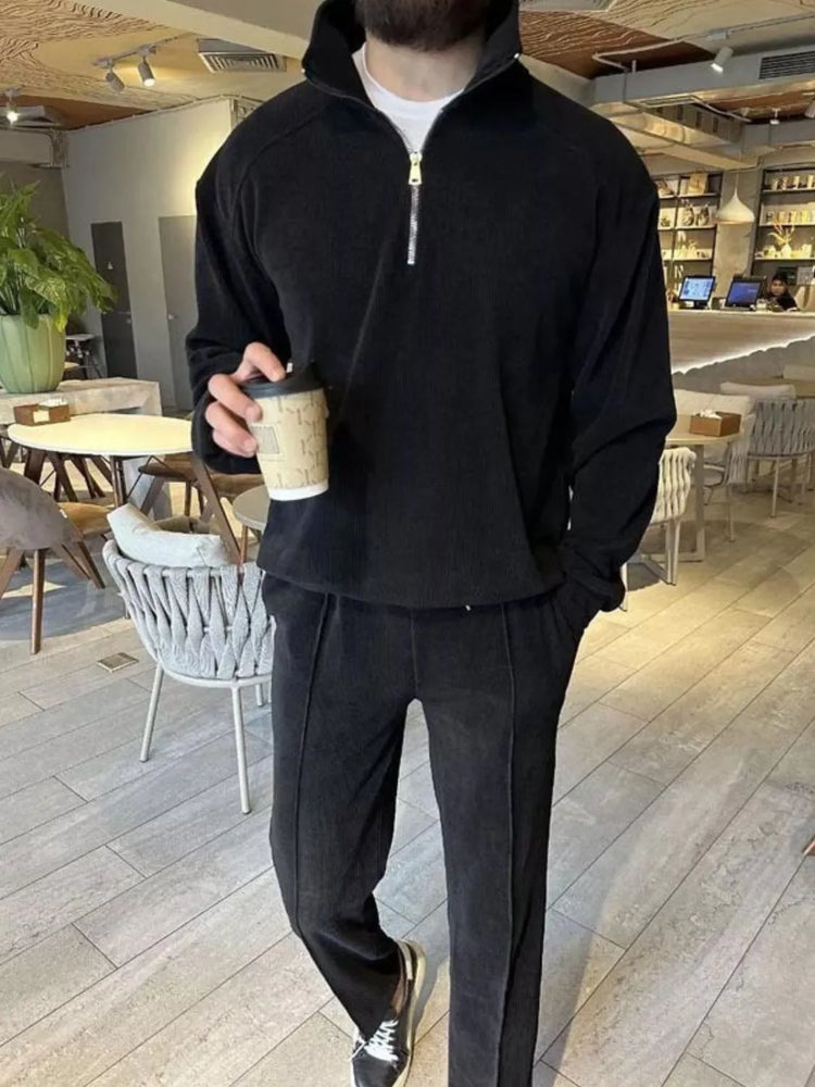 
                  
                    Men's Full Size Half Zip Long Sleeve Top and Pants Plus Size.
                  
                