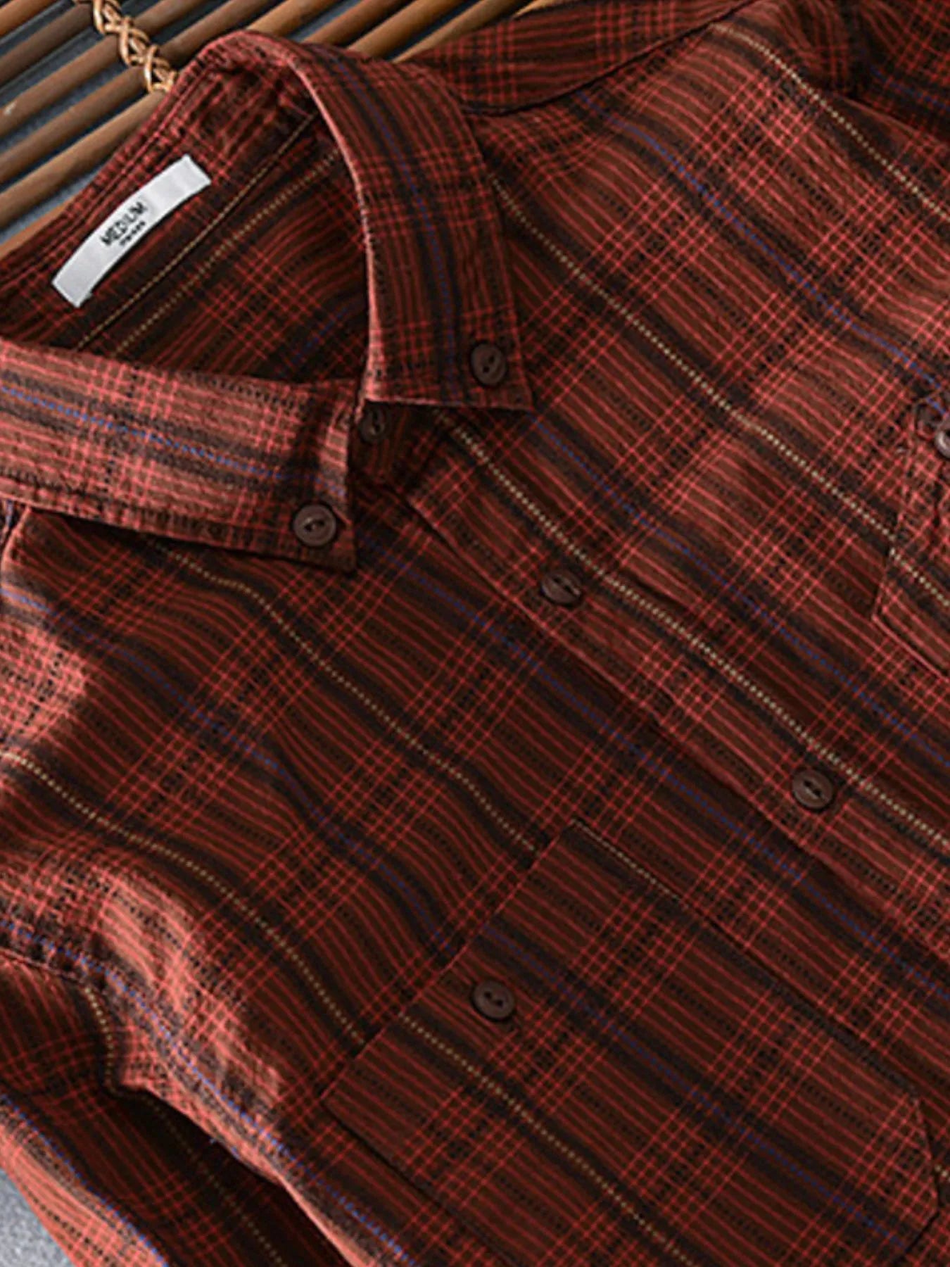 
                  
                    Men's Plus Size Button Up Long Sleeve Plaid Shirt.
                  
                