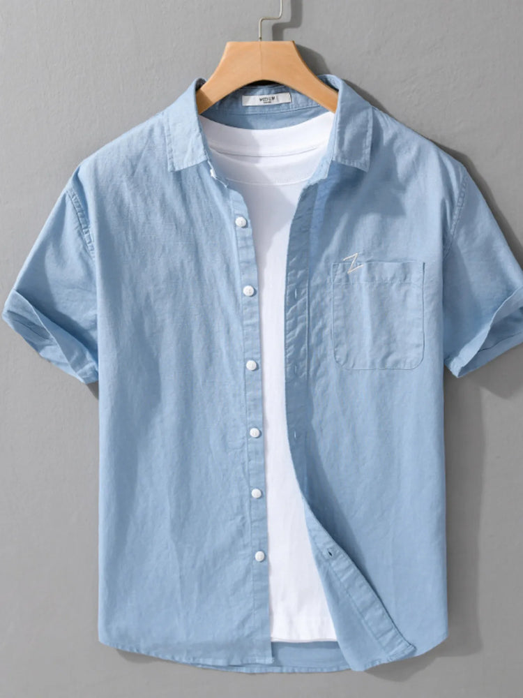 Men's Plus Size Button Up Short Sleeve Shirt.