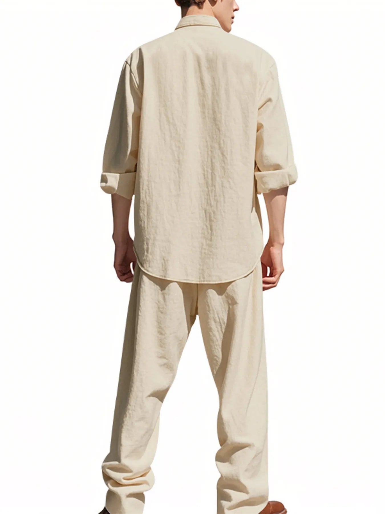 
                  
                    Men's Full Size Button Up Shirt and Pants Set Plus Size.
                  
                