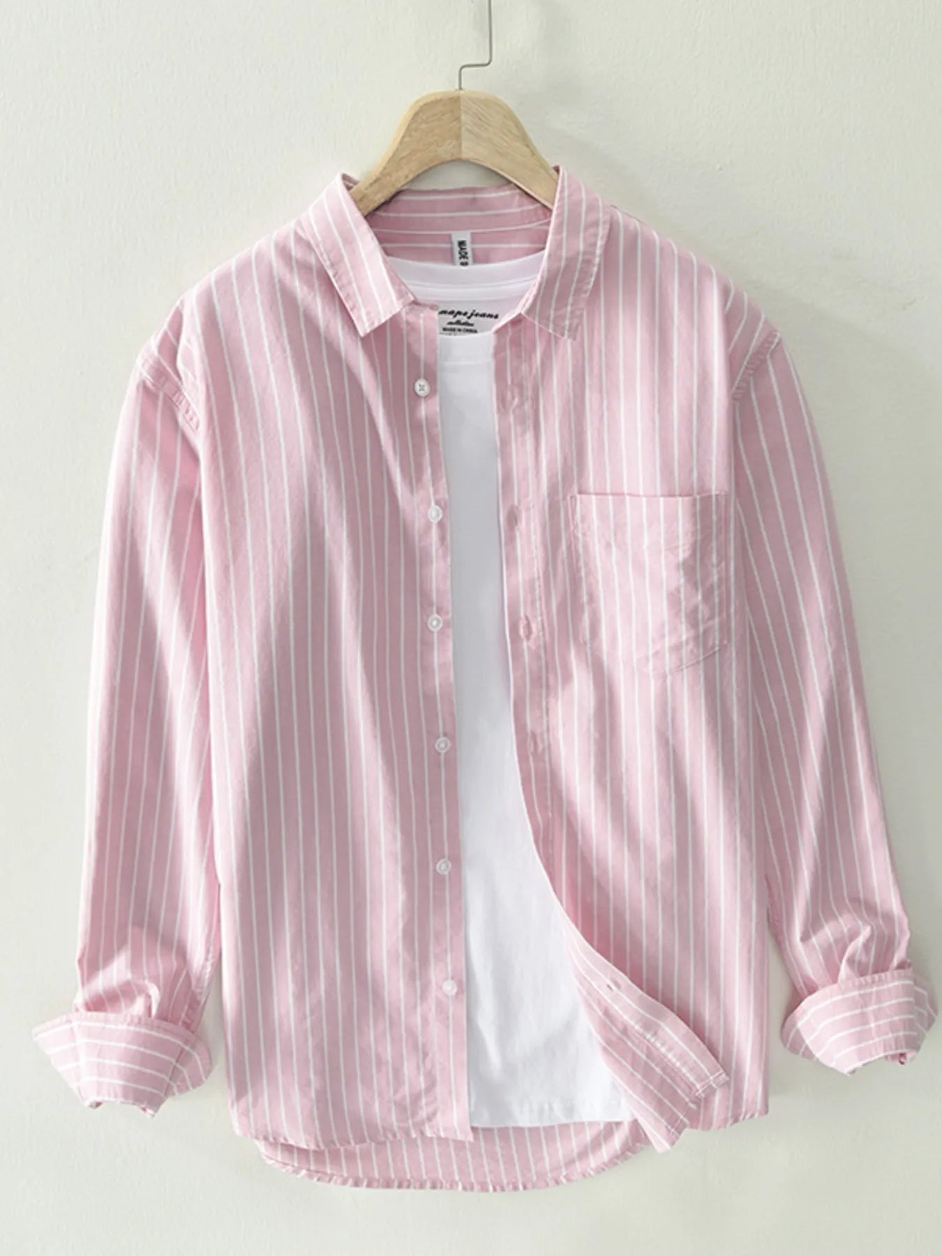 
                  
                    Men's Plus Size Striped Button Up Long Sleeve Shirt.
                  
                