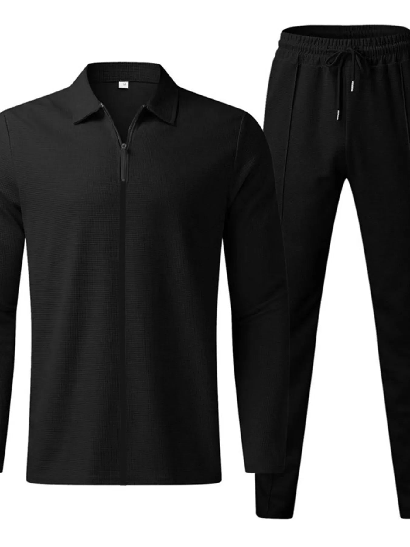 Men's Full Size Zip Up Top and Pants Set Plus Size.