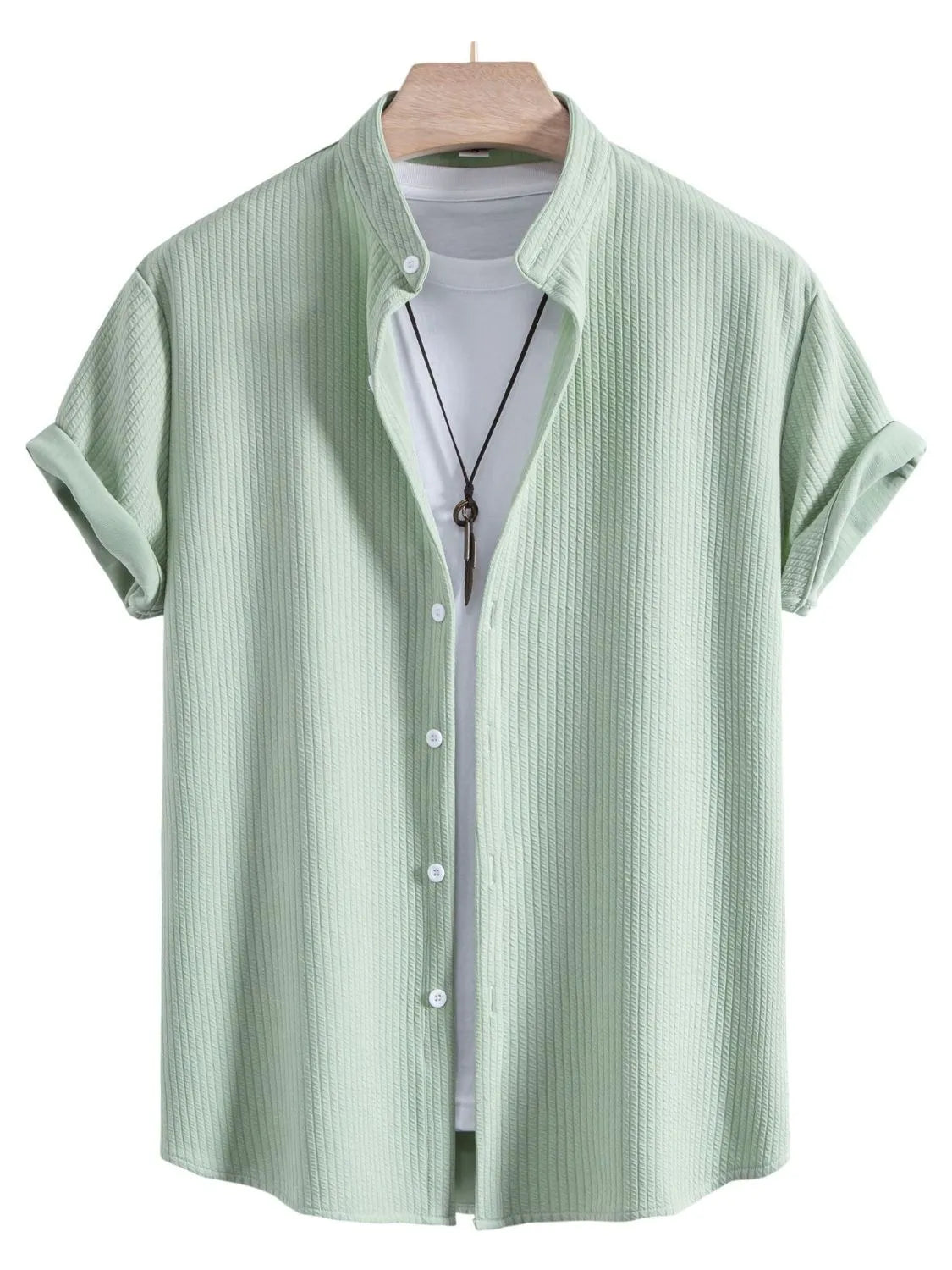 
                  
                    Men's Ribbed Short Sleeve Shirt and Shorts Set.
                  
                