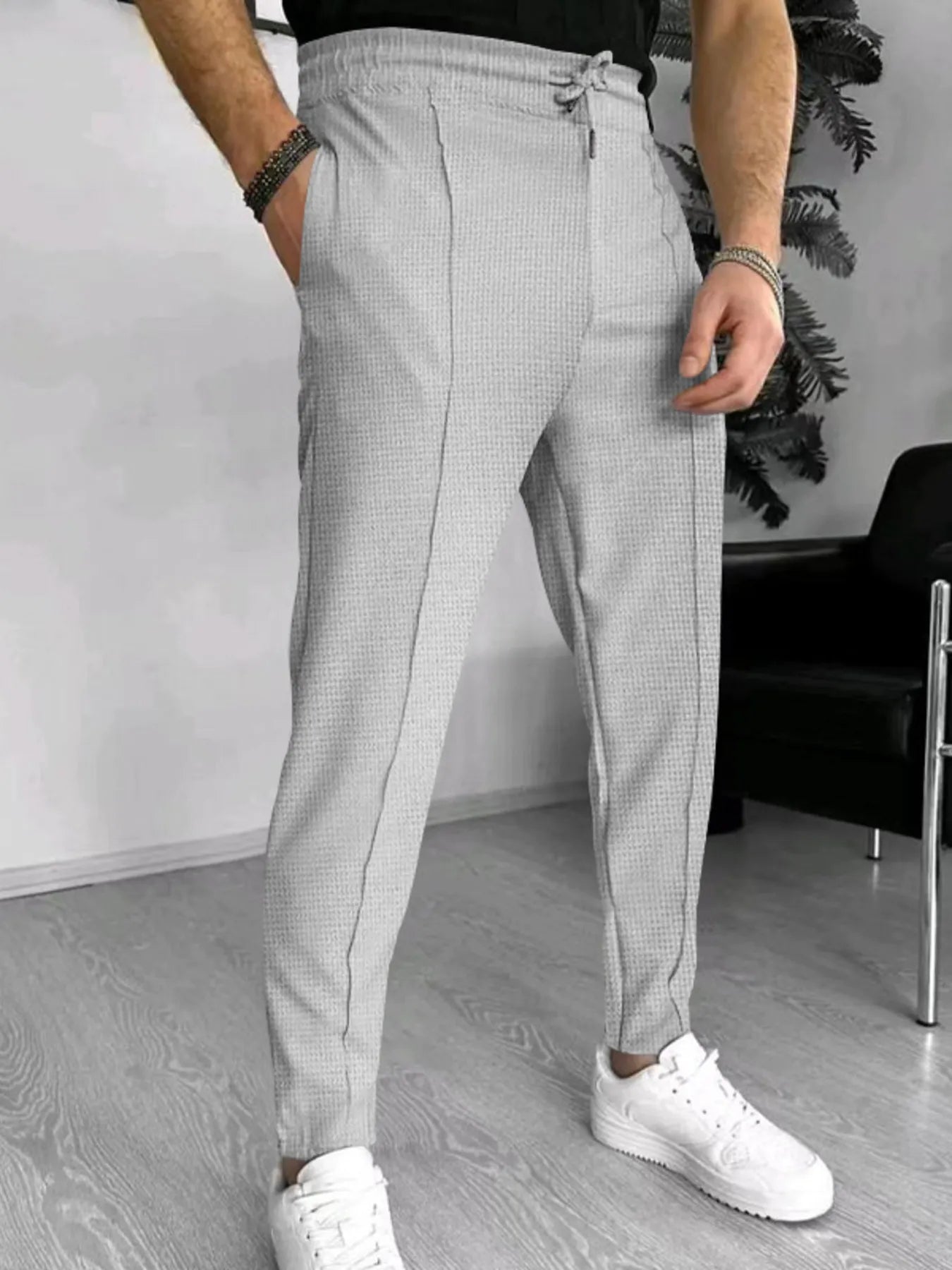 Men's Full Size Drawstring Casual Pants Plus Size.