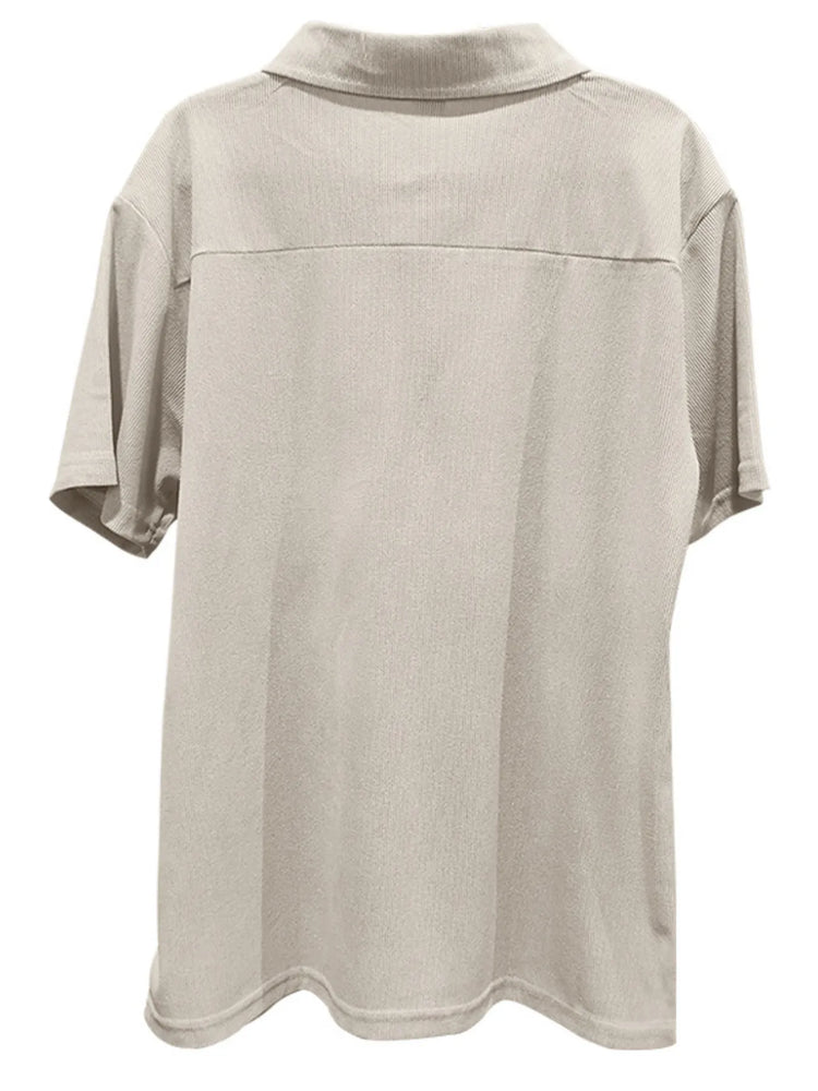 
                  
                    Men's Full Size Quarter Zip Short Sleeve Polo and Pants Set Plus Size.
                  
                