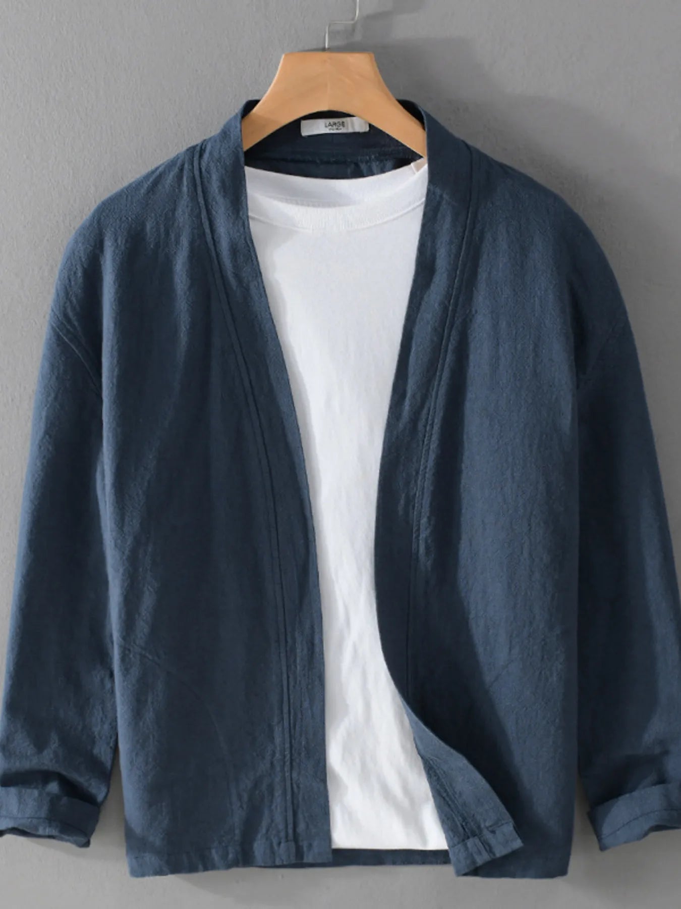 
                  
                    Men's Plus Size Casual Open Front Long Sleeve Top.
                  
                