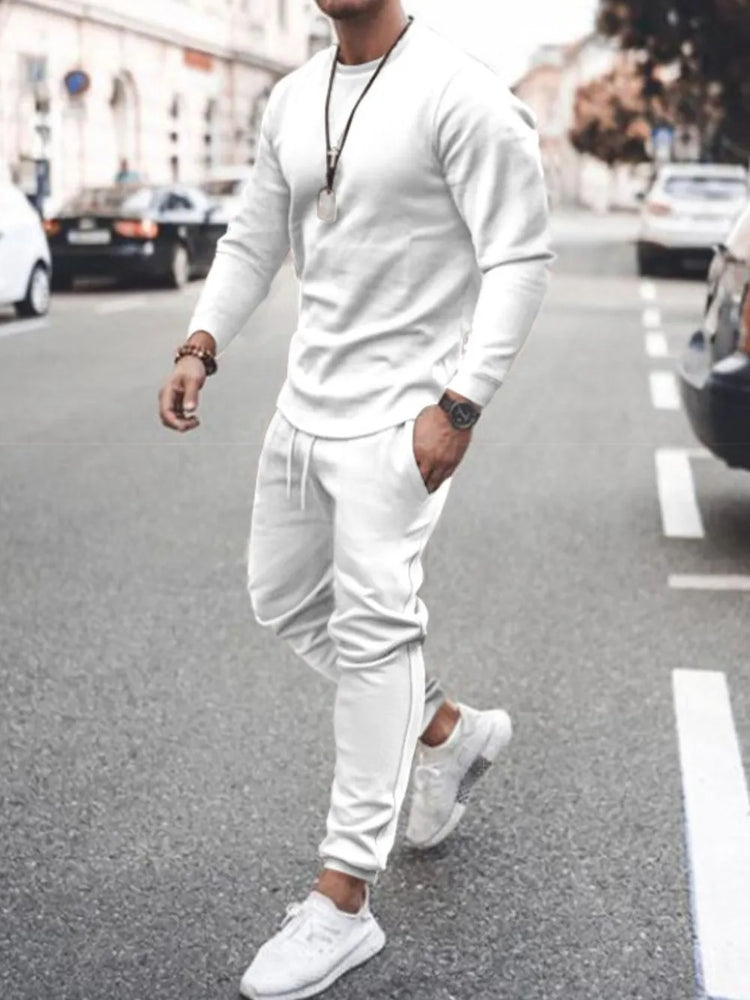 
                  
                    Men's Full Size Round Neck Long Sleeve Top and Pants Set Plus Size.
                  
                