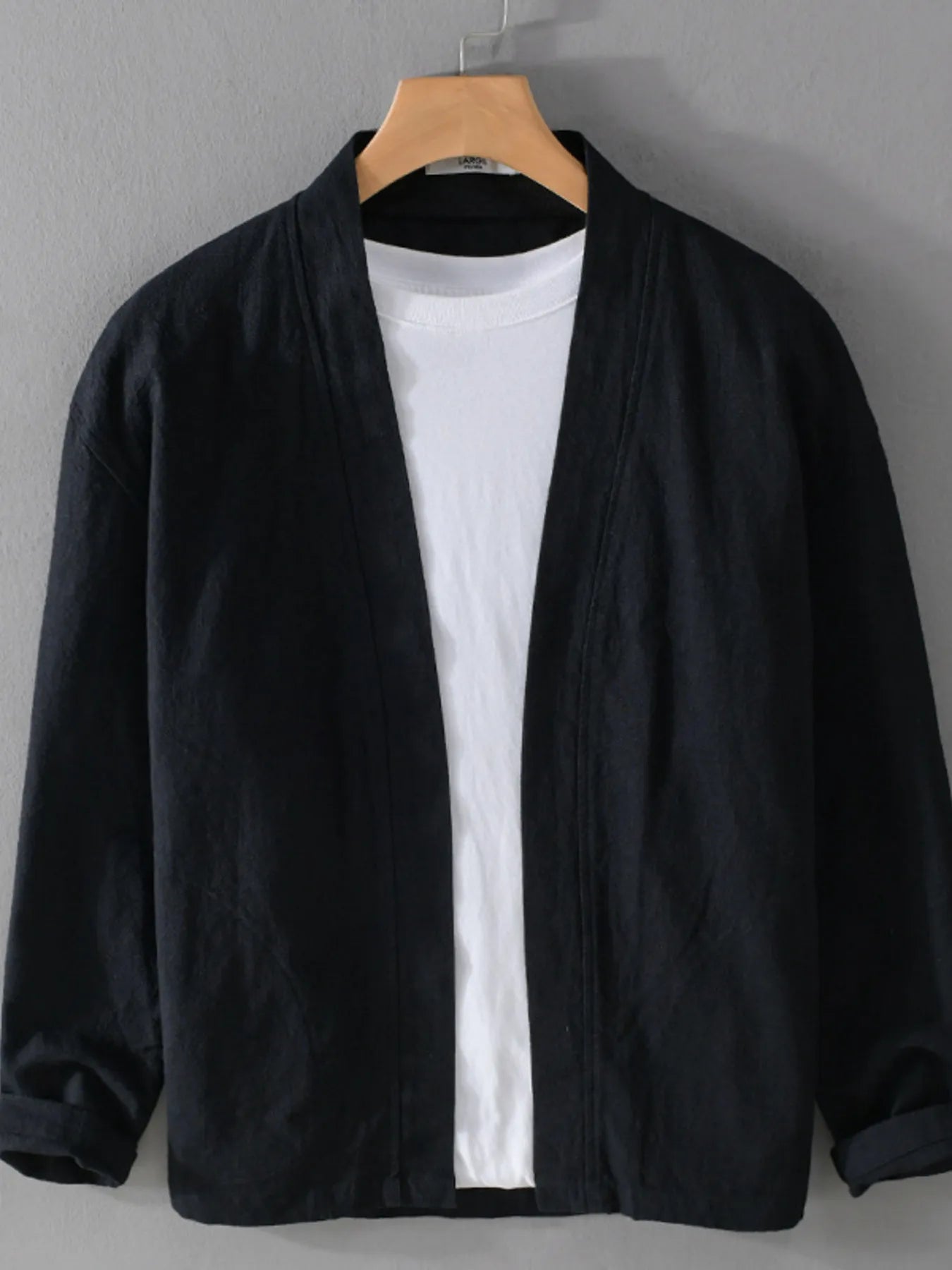 
                  
                    Men's Plus Size Casual Open Front Long Sleeve Top.
                  
                