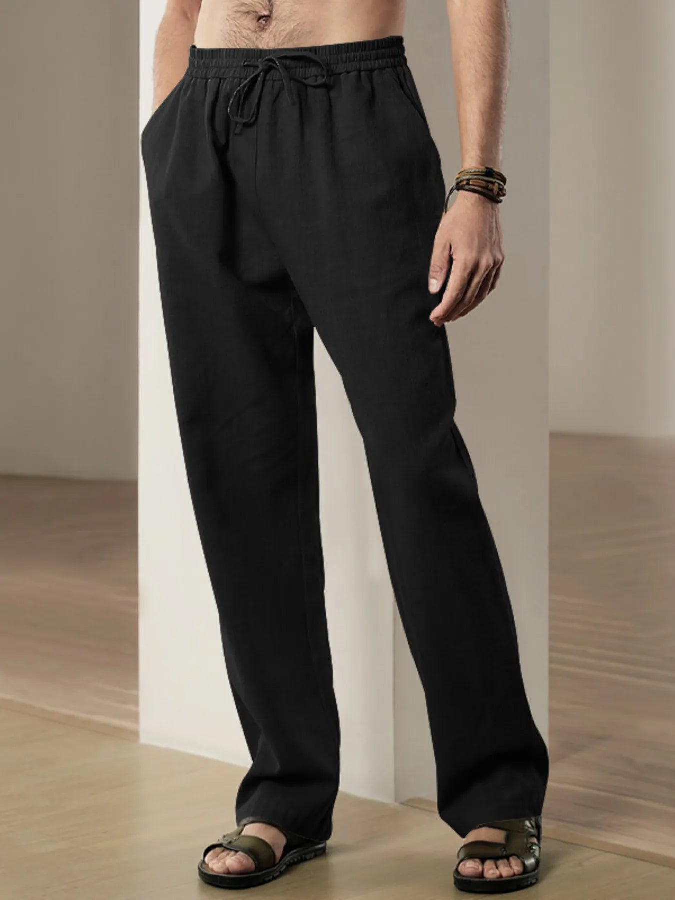 Men's Plus Size Drawstring Loose Fit Pants.