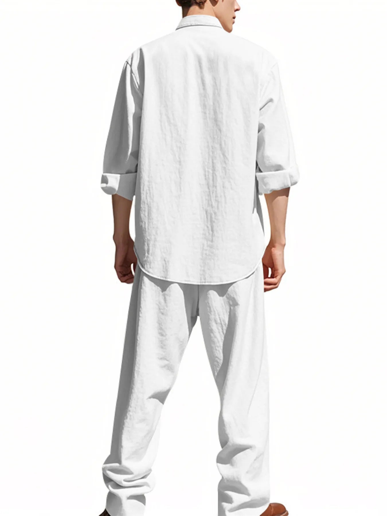 
                  
                    Men's Full Size Button Up Shirt and Pants Set Plus Size.
                  
                