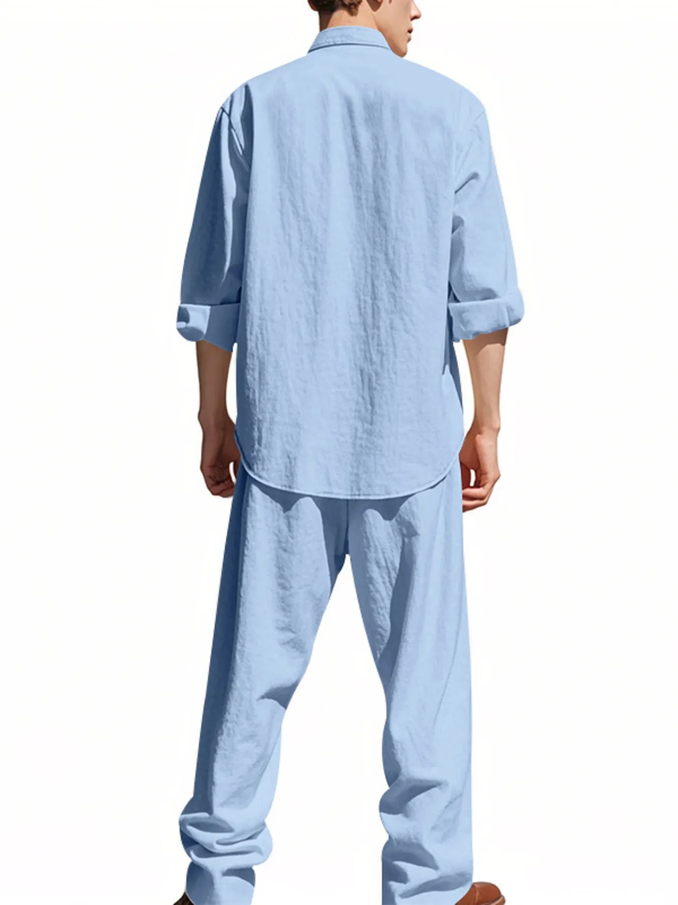 
                  
                    Men's Full Size Button Up Shirt and Pants Set Plus Size.
                  
                