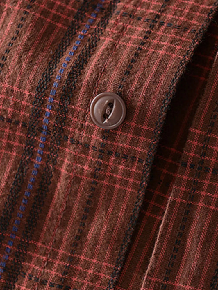 
                  
                    Men's Plus Size Button Up Long Sleeve Plaid Shirt.
                  
                