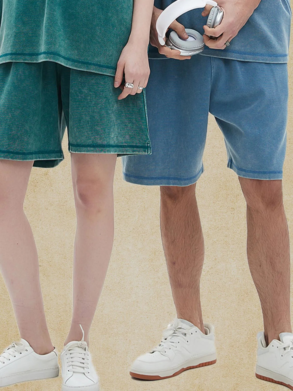 Men's Elastic Waist Shorts.